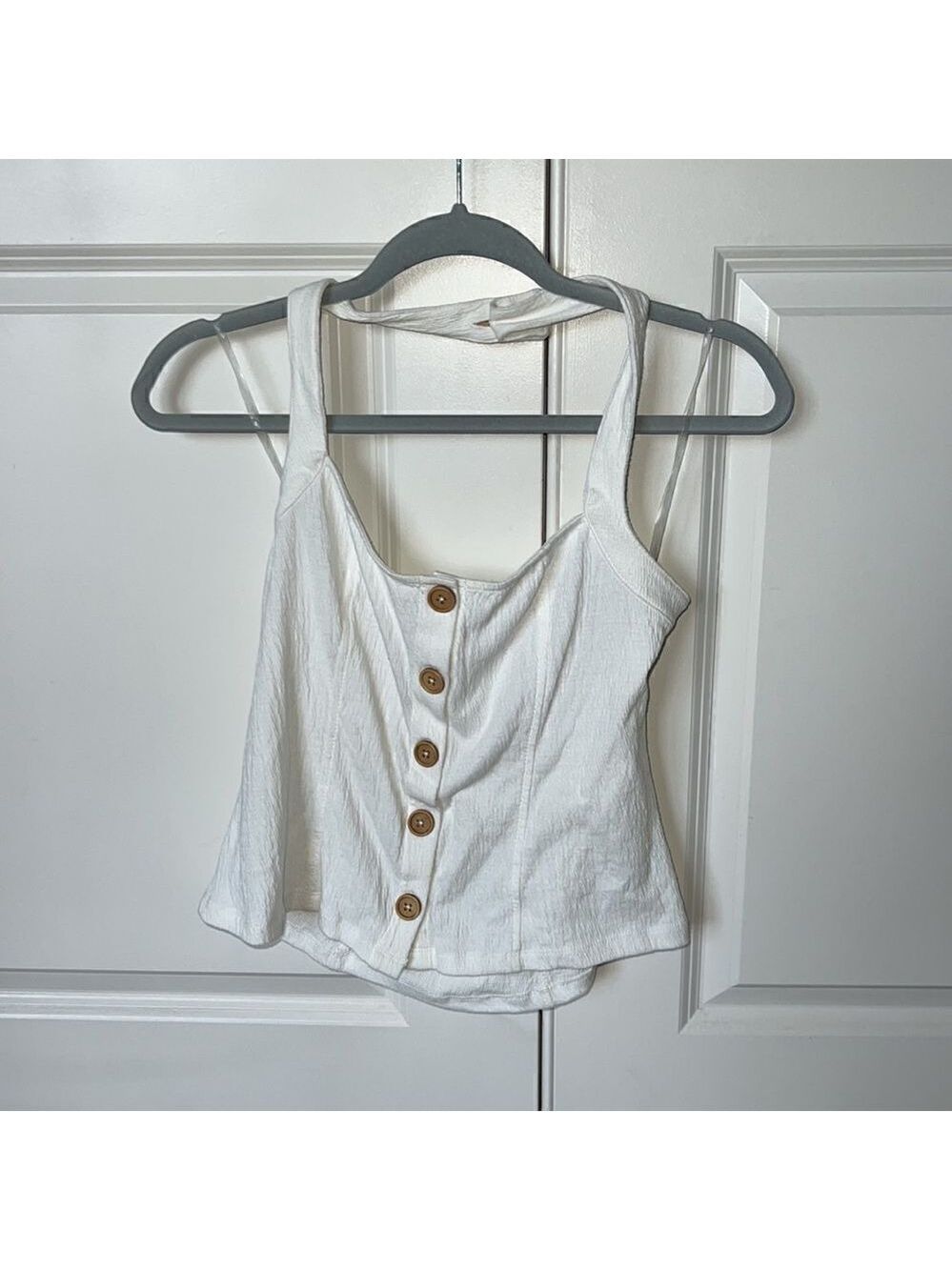 OTHERS FOLLOW Halter Top White Linen